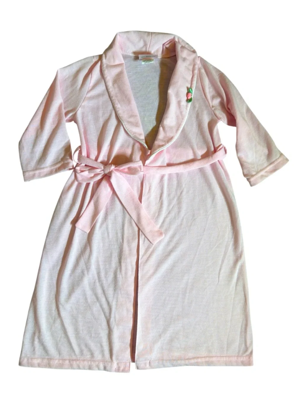 EUC gurls Laura dare light pink rosebud detail lightweight robe 2t
